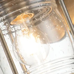 Außenwandleuchten|Gartenlaternen*Elstead Außenwandlampe Glas Aluminium E27 IP44 H: 27,8 cm Vintage