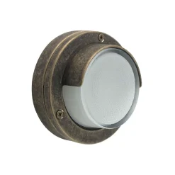 Außenwandleuchten|Messinglampen*Andromeda Außenwandlampe Glas Echt-Messing G9 IP64 D: 14 cm rund