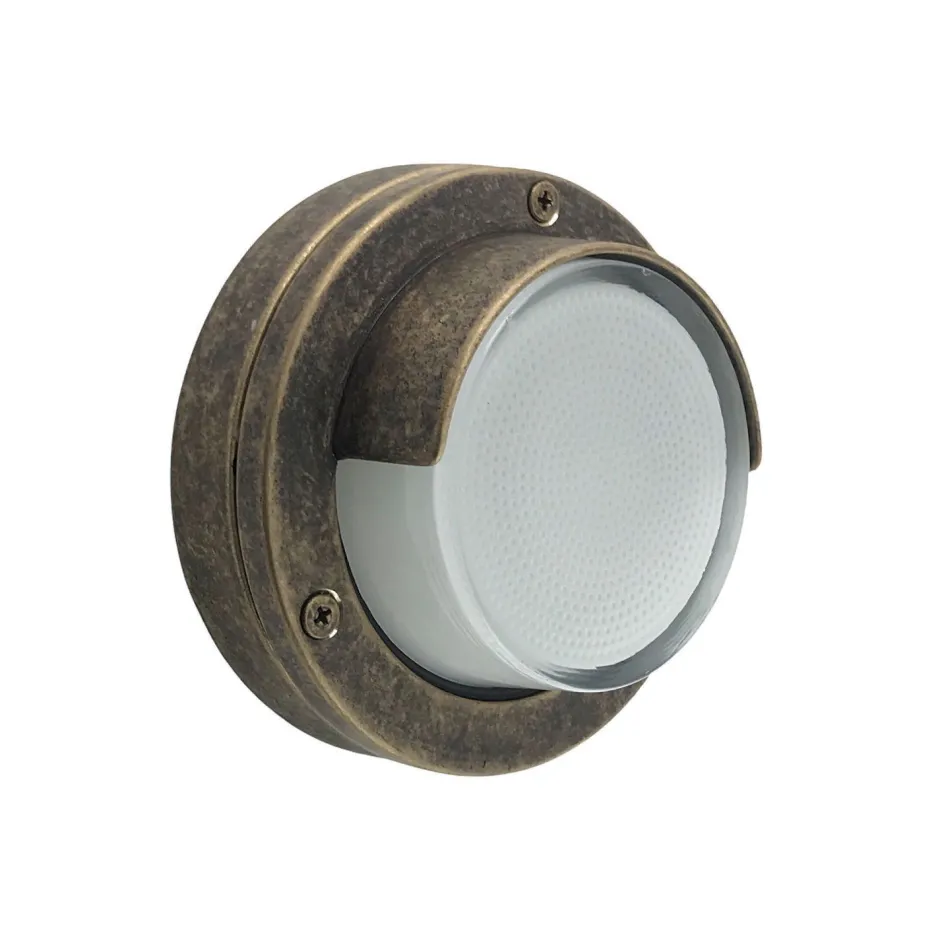 Außenwandleuchten|Messinglampen*Andromeda Außenwandlampe Glas Echt-Messing G9 IP64 D: 14 cm rund