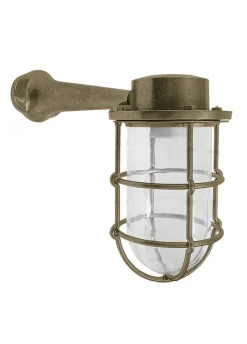 Andromeda Außenwandlampe Glas Messing E27 IP44 H: 21 cm Maritim< Außenwandleuchten|Gartenlaternen