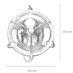Lido Außenwandlampe Glas Messing Haus rund rostfrei< Rustikale Lampen|Metall Lampen
