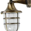 Außenwandleuchten|Rustikale Lampen*Lido Außenwandlampe Glas Messing Maritim IP64 Terrasse