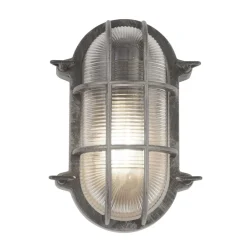 Searchlight Außenwandlampe IP44 E27 H: 25 cm Maritim in Silber antik< Rustikale Lampen|Metall Lampen