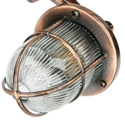 Lido Außenwandlampe IP64 in Kupfer antik Glas Messing E27< Rustikale Lampen|Metall Lampen