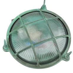 Lido Außenwandlampe Messing Glas Maritim Ø 21 cm Grün< Außenwandleuchten|Rustikale Lampen