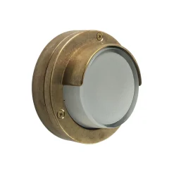 Außenwandleuchten|Messinglampen*Andromeda Außenwandlampe Messing Glas D: 14 cm IP64 G9 rund HYRIA