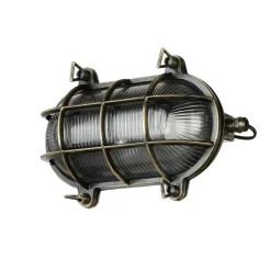 Metall Lampen|Messinglampen*Lido Außenwandlampe Messing Maritim IP64 Haus Terrasse