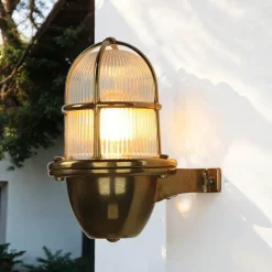 Lido Außenwandlampe Messing Maritim IP64 Hof Terrasse< Metall Lampen|Messinglampen