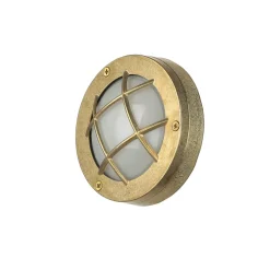 Außenwandleuchten|Rustikale Lampen*Lido Außenwandlampe Messing Maritim rund Terrasse Haus