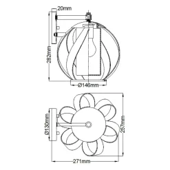Elstead Außenwandlampe Metall Glas E27 IP44 H: 28,2 cm dekorativ< Außenwandleuchten|Kugellampen