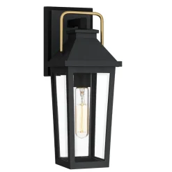 Stofflampen|Rustikale Lampen*Elstead Außenwandlampe Schwarz E27 IP44 H: 37 cm Rustikal