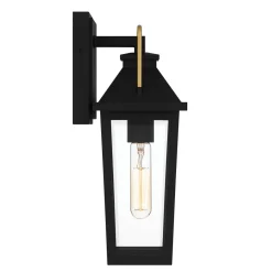Stofflampen|Rustikale Lampen*Elstead Außenwandlampe Schwarz E27 IP44 H: 37 cm Rustikal