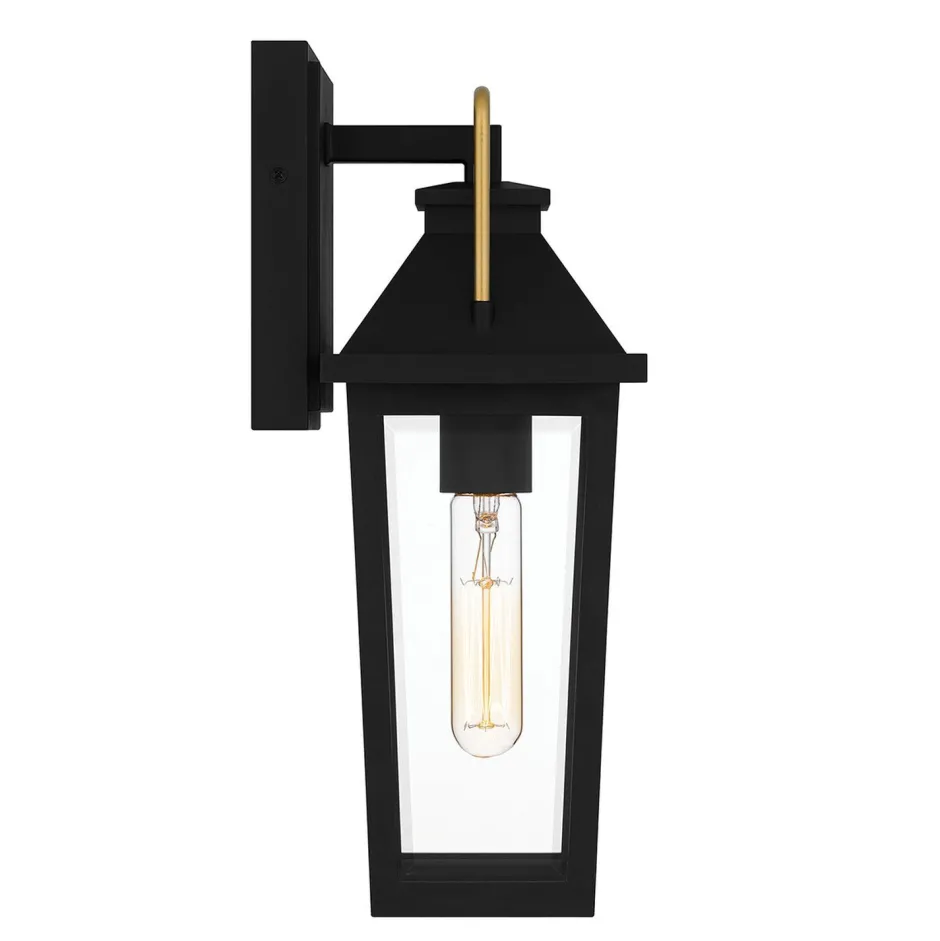 Stofflampen|Rustikale Lampen*Elstead Außenwandlampe Schwarz E27 IP44 H: 37 cm Rustikal
