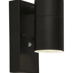 Metall Lampen|Fassadenstrahler*Searchlight Außenwandlampe Schwarz IP44 Metall H:15 cm akzentuiert