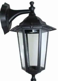 Lido Außenwandlampe Schwarz Rustikal Aluminium IP44 E27< Außenleuchten Antik|Außenwandleuchten