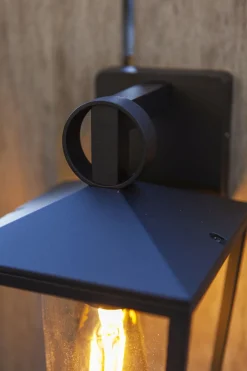 Eco-Light Außenwandleuchte Aluminium Glas H:28,8 cm IP44 Schwarz< Metall Lampen|Außenwandleuchten