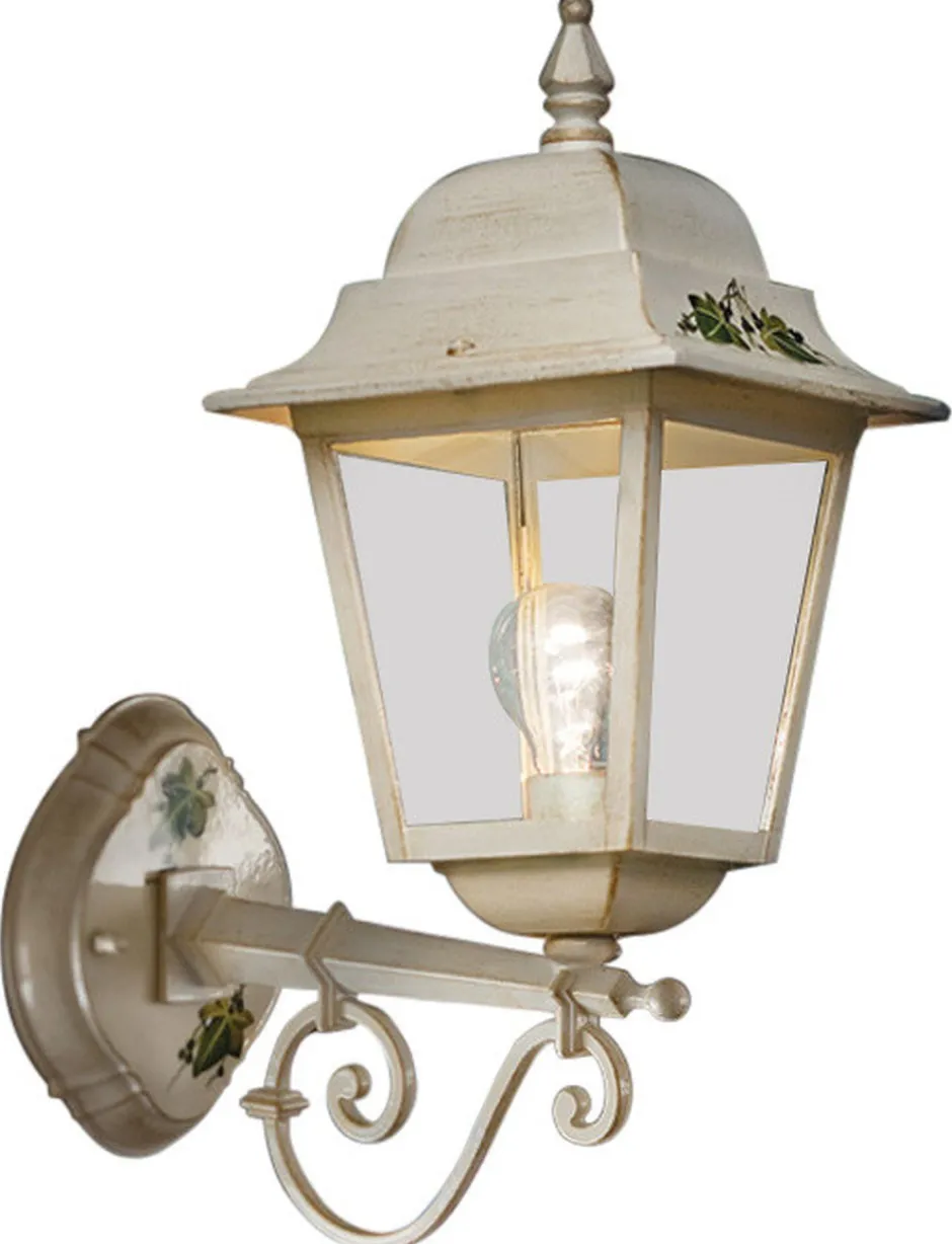 Metall Lampen|Rustikale Lampen*Ferroluce Außenwandleuchte Aluminium 44 cm hoch IP43 E27 Rustikal