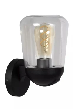 Außenwandleuchte Aluminium Glas Schwarz IP44 E27 Garten< Außenwandleuchten|Metall Lampen