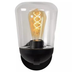 Außenwandleuchte Aluminium Glas Schwarz IP44 E27 Garten< Außenwandleuchten|Metall Lampen