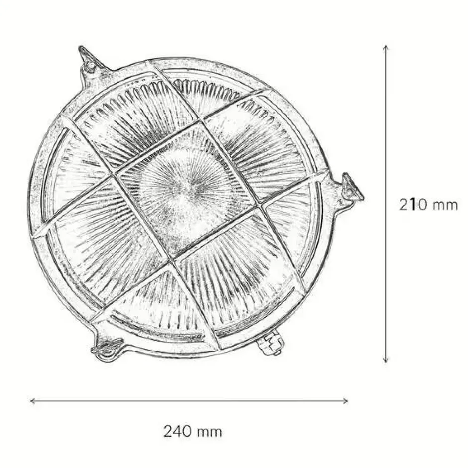 Rustikale Lampen|Metall Lampen*Lido Außenwandleuchte Antik Echt Messing Käfigschirm