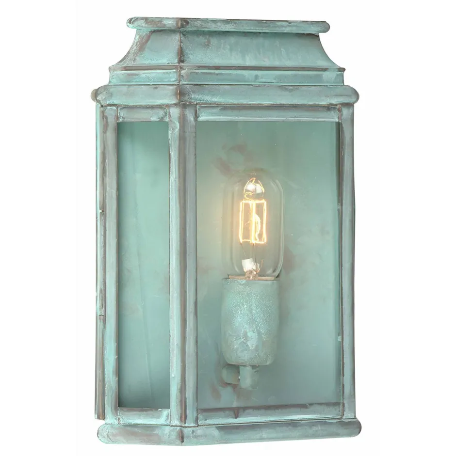Elstead Außenwandleuchte aus Messing in Grün antik IP44< Außenleuchten Messing|Außenwandleuchten