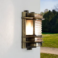 Lido Außenwandleuchte aus Messing Antik halbrund GRACIA< Metall Lampen|Messinglampen