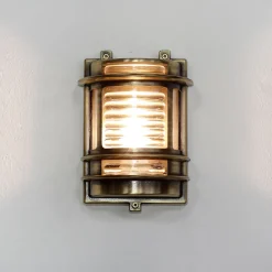 Lido Außenwandleuchte aus Messing Antik halbrund GRACIA< Metall Lampen|Messinglampen