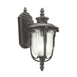 Außenwandleuchten|Vintage Lampen*Elstead Außenwandleuchte Bronze IP44 Riffelglas Rustikal