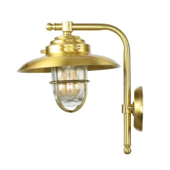 Messinglampen|Metall Lampen*Lido Außenwandleuchte 30cm hoch Messing Haus Maritim IP43