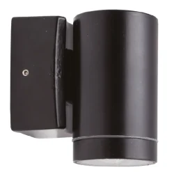 Lido Außenwandleuchte Echt-Messing GU10 IP64 10 cm hoch Schwarz< Außenwandleuchten|Messinglampen