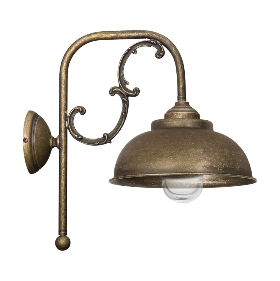 Außenleuchten Antik|Außenleuchten Messing*Giovanni Battista Außenwandleuchte Echt-Messing Lipari