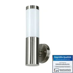 Metall Lampen|Moderne Lampen*Easylight Außenwandleuchte Edelstahl Silber Ø8cm H:34cm