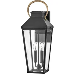 Metall Lampen|Rustikale Lampen*Elstead Außenwandleuchte Glas Aluminium E14 IP44 55,6 cm hoch