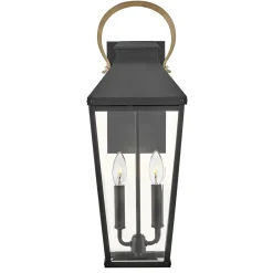Metall Lampen|Rustikale Lampen*Elstead Außenwandleuchte Glas Aluminium E14 IP44 55,6 cm hoch