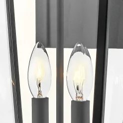 Metall Lampen|Rustikale Lampen*Elstead Außenwandleuchte Glas Aluminium E14 IP44 55,6 cm hoch