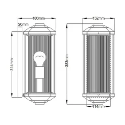 Elstead Außenwandleuchte Glas Aluminium E27 IP44 38,3 cm hoch< Außenwandleuchten|Retro Lampen