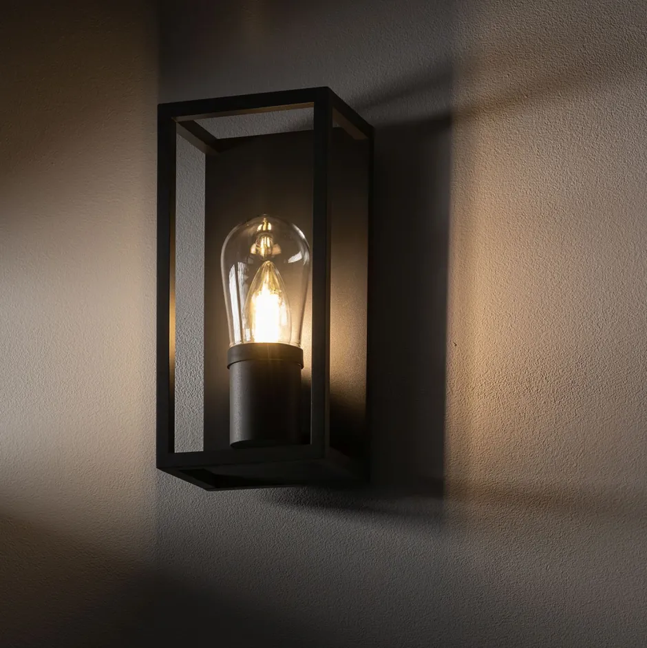 Außenwandleuchten|Moderne Außenleuchten*Nowodvorski Außenwandleuchte Grau IP54 E14 Glas Aluminium Modern