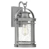 Elstead Außenwandleuchte H: 38,2 cm IP44 E27 Aluminium Regenglas< Metall Lampen|Vintage Lampen