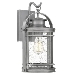 Elstead Außenwandleuchte H: 38,2 cm IP44 E27 Aluminium Regenglas< Metall Lampen|Vintage Lampen