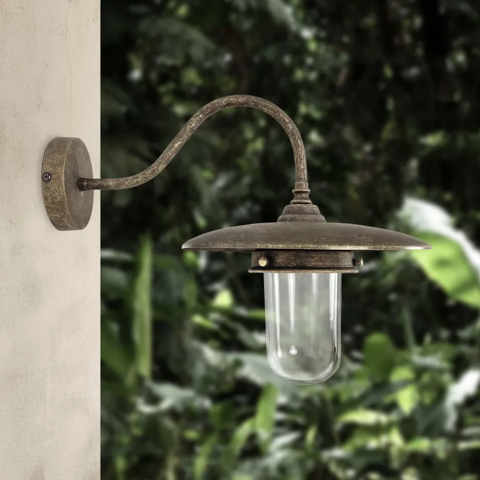 Giovanni Battista Außenwandleuchte in Bronze Antik matt IP44 E27 Messing< Außenleuchten Antik|Außenleuchten Messing