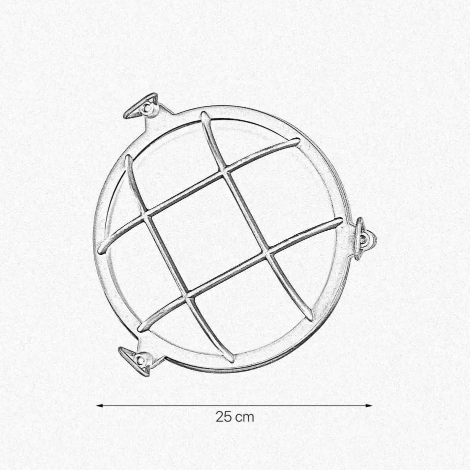 Außenleuchten Messing|Außenwandleuchten*Giovanni Battista Außenwandleuchte IP44 Ø 25 cm Maritim Echt-Messing Glas