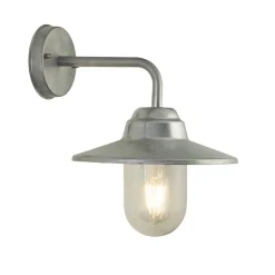 Searchlight Außenwandleuchte IP44 in Silber E27 Metall Glas H: 33 cm< Maritime Lampen|Gartenlaternen