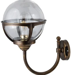 Außenleuchten Antik|Außenleuchten Messing*Lido Außenwandleuchte Kugel Schirm Vintage Design Haus