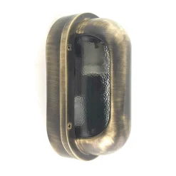 Außenwandleuchten|Feuchtraumleuchten*Andromeda Außenwandleuchte Maritim Glas Messing E27 IP64 H: 23 cm