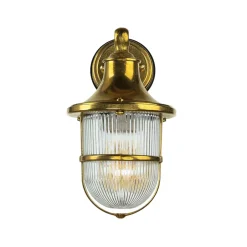Metall Lampen|Messinglampen*Lido Außenwandleuchte Maritim Rustikal aus Messing Glas