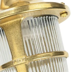 Metall Lampen|Messinglampen*Lido Außenwandleuchte Maritim Rustikal aus Messing Glas