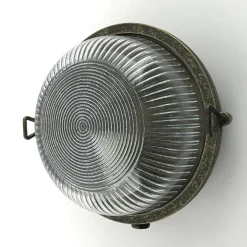 Außenwandleuchten|Messinglampen*Andromeda Außenwandleuchte Messing Glas D: 17,5 cm IP64 E27 rund