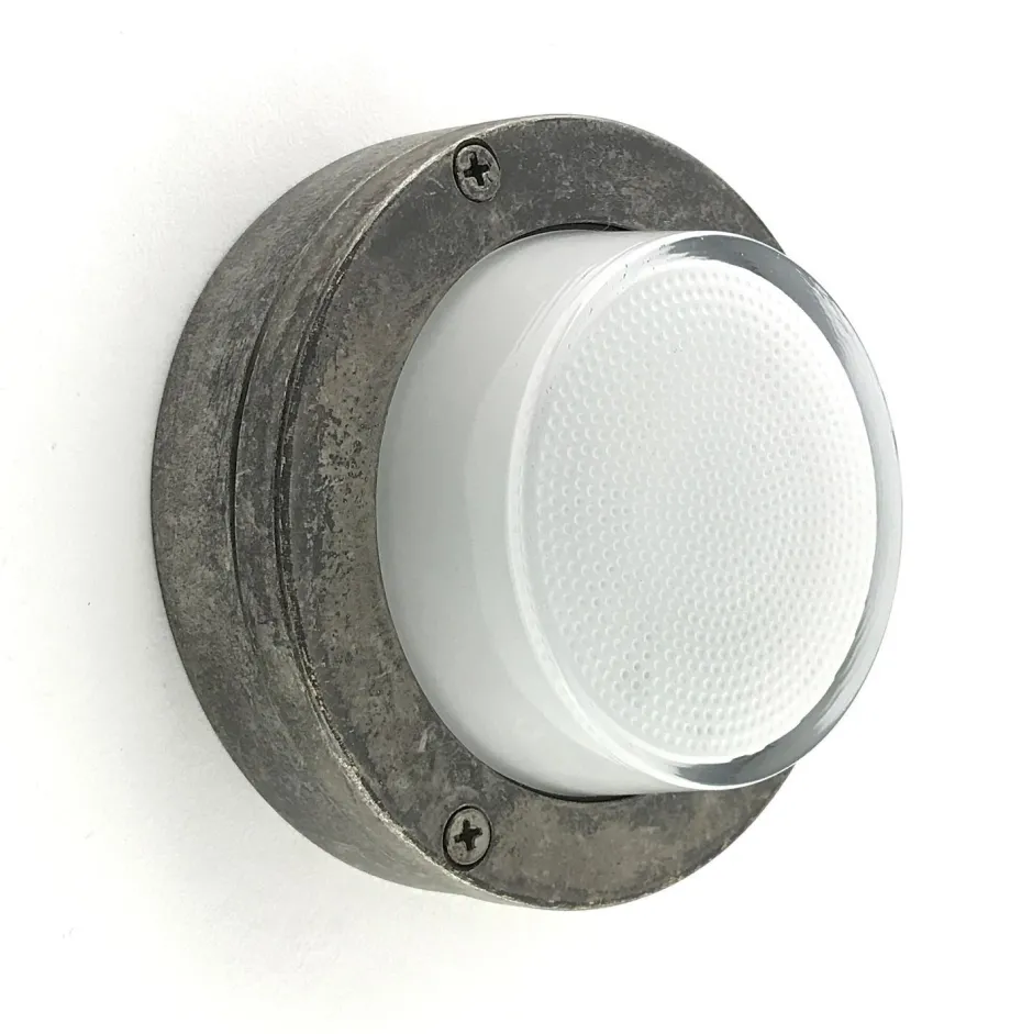 Andromeda Außenwandleuchte Messing Glas D: 14 cm rund IP64 G9< Außenwandleuchten|Messinglampen