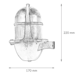 Lido Außenwandleuchte Messing IP64 Maritim Haus SANTORIN< Außenwandleuchten|Rustikale Lampen