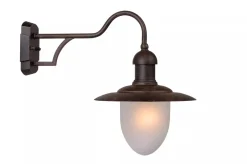 Außenwandleuchte Metall Glas Rostbraun IP44 H:36 cm< Außenwandleuchten|Industrie Lampen